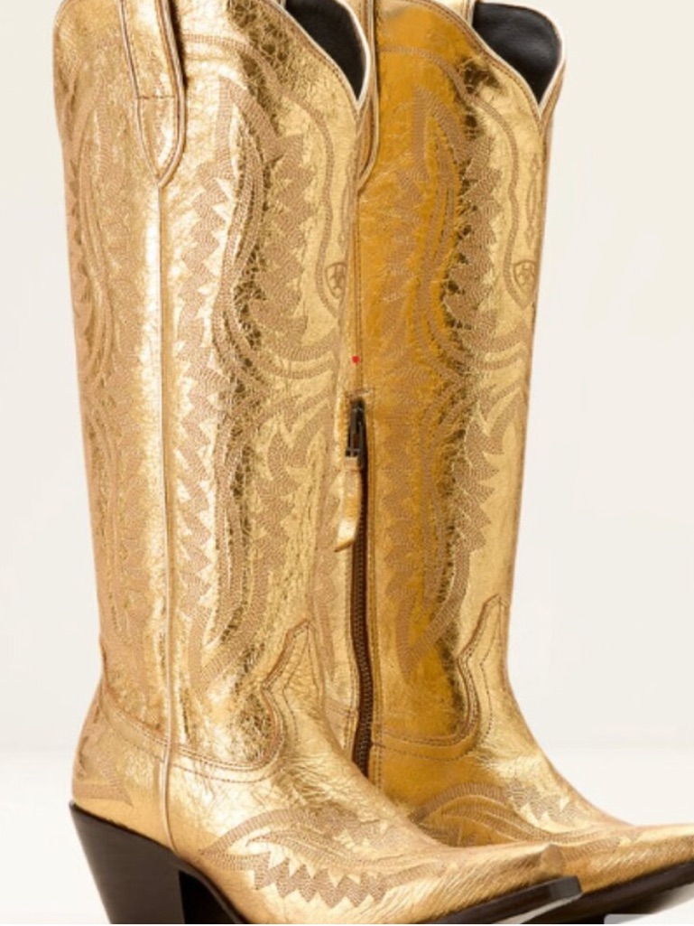 Gold Metallic Western Boots By